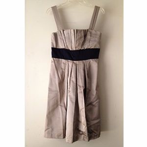 Vera Wang Lavender Label Taupe Pleated Empire Dress